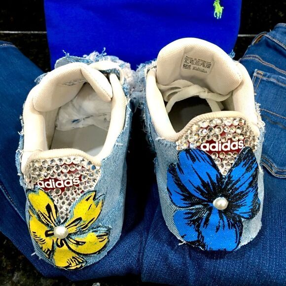 Custom distressed Bling Adidas! Super cute - Picture 10 of 10